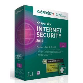 Kaspersky Internet Security 2015 + Android Security 1 PC + 1 Android Vollversion MiniBox 1 Jahr inkl. Update 2018*