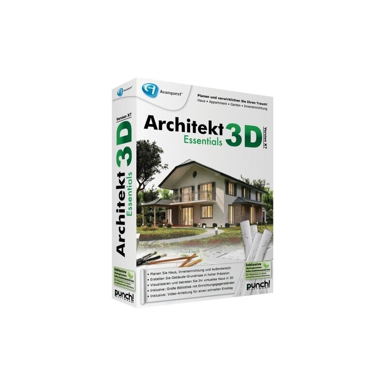 Punch! Software Architekt 3D X7 Essentials 1 PC Vollversion MiniBox,